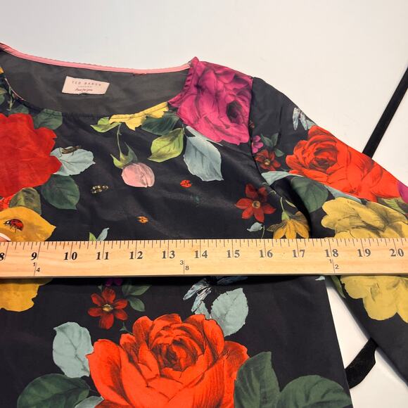 Ted Baker London Just For you Women's Floral Mini Shift Dress Medium - Picture 5 of 8